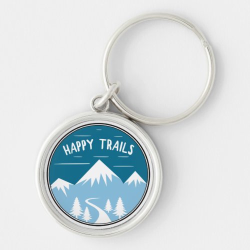 Happy Trails Hiking Keychain