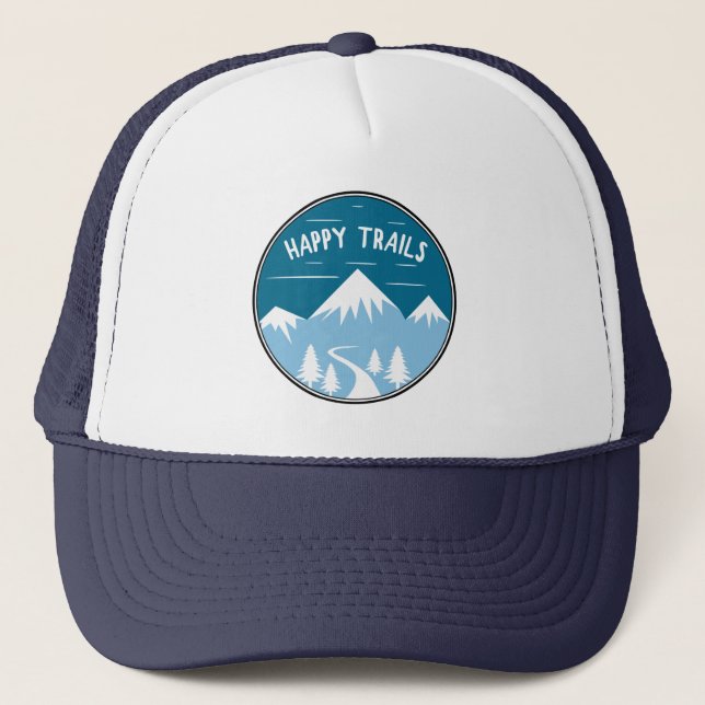 Happy Trails Hiking Trucker Hat (Front)