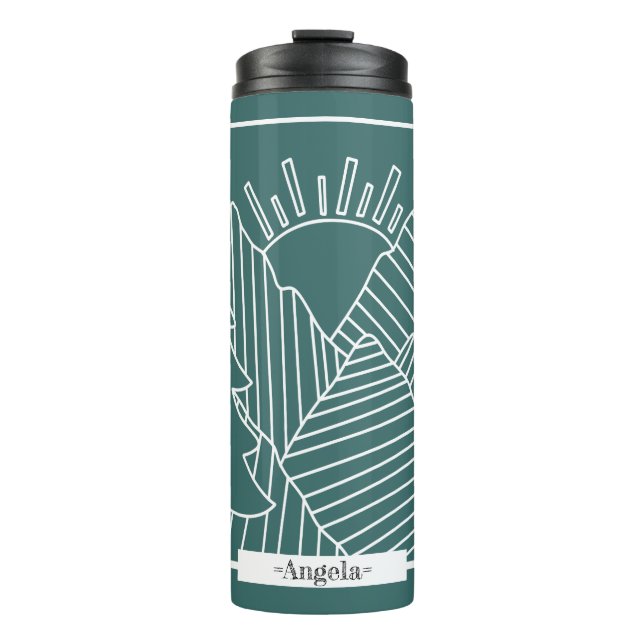 Happy Trails Mountains Scene Personalized Thermal Tumbler (Front)