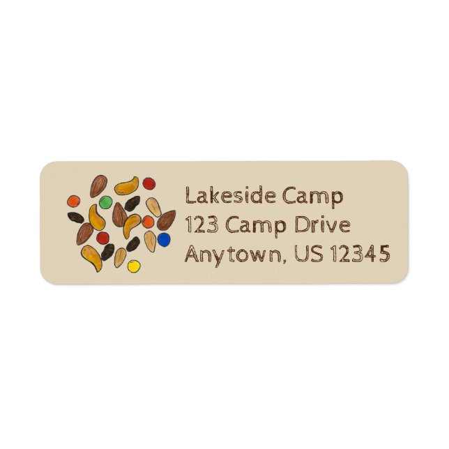 Happy Trails Summer Camp Camping Trail Mix Nuts Label (Front)