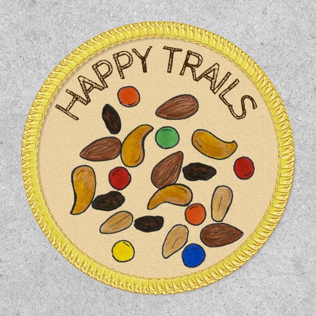 Happy Trails Trail Mix Camping Hiking Snack Food Patch (Front)