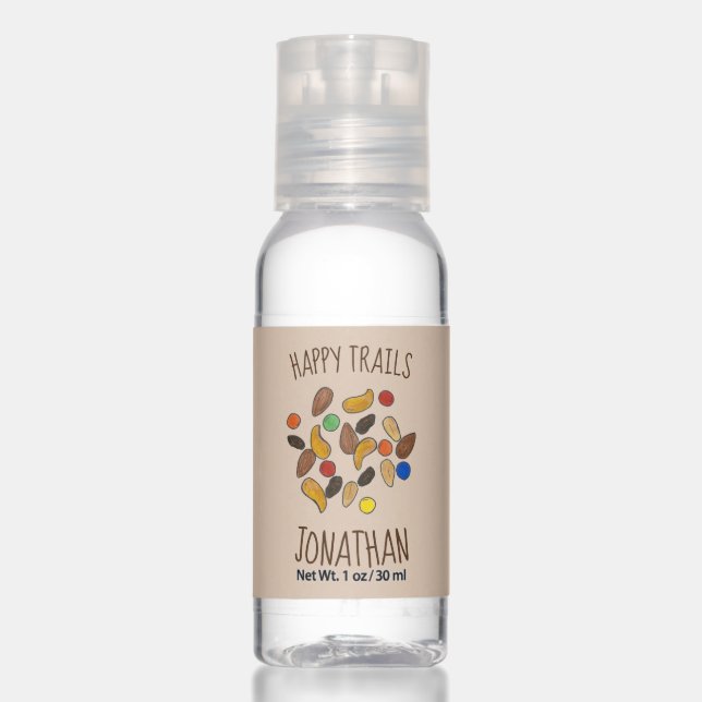Happy Trails Trail Mix Goodbye Retirement Party Hand Sanitizer (Front)