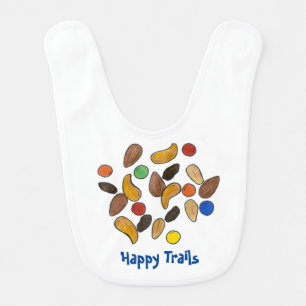 Happy Trails Trail Mix Peanuts Food Camping Hiking Baby Bib