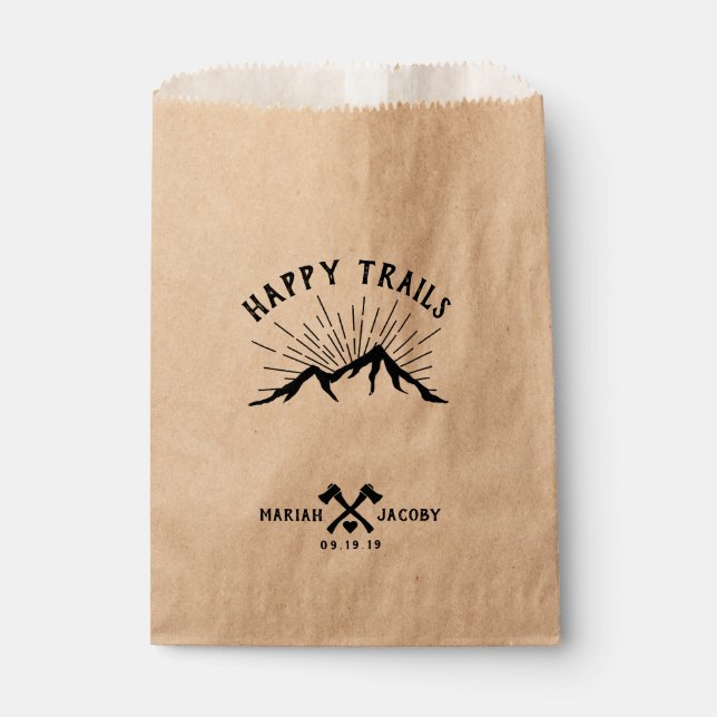 Happy Trails Wedding Favor DIY Trail Mix Bag (Front)