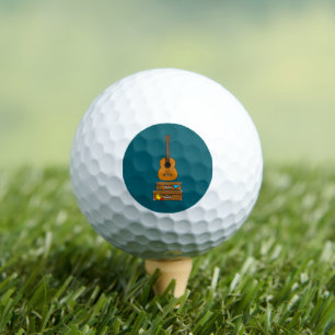 Happy Travel with Luggage and Guitar Golf Balls