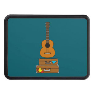 Happy Travel with Luggage and Guitar Hitch Cover