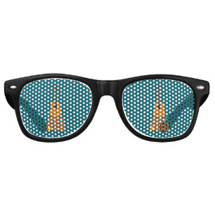 Happy Travel with Luggage and Guitar Retro Sunglasses