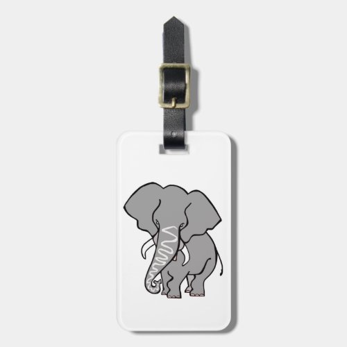 Happy travels _ Cool African Elephant _ Luggage Tag