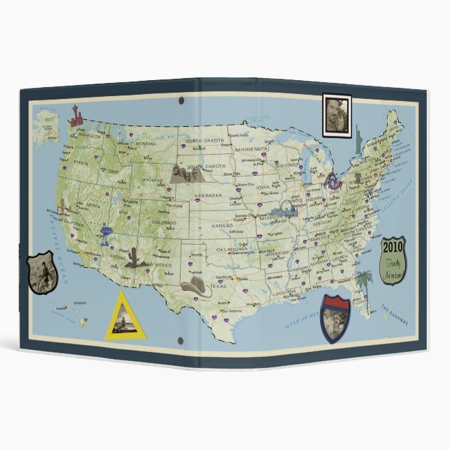 Happy Travels!  Travel Photo Album 3 Ring Binder (Background)