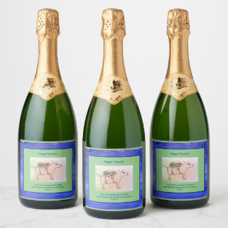 Happy Travels! (with Dogs) Sparkling Wine Label