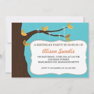 Happy Tree Birthday Party Invite