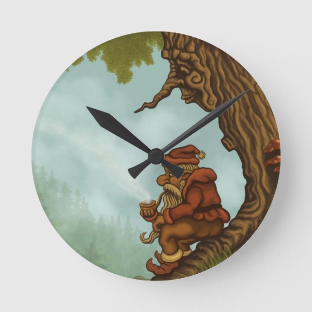 happy tree gnome fantasy clock (Front)