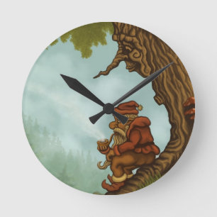 happy tree gnome fantasy clock