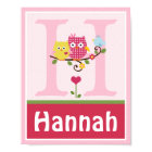 Happy Tree Owls 2 Personalized Art Poster