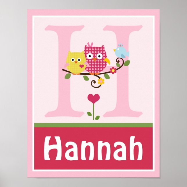 Happy Tree Owls 2 Personalized Art Poster (Front)