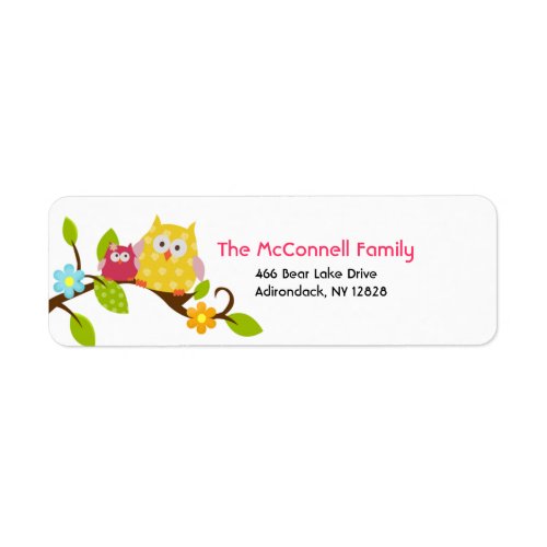 Happy Tree Owls PRINTABLE ADDRESS LABELS