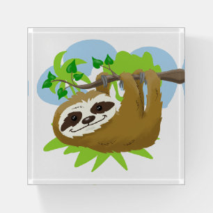Happy Tree Sloth Paperweight