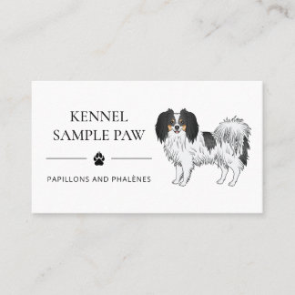 Happy Tricolor Phalène Dog Kennel And Breeder Business Card