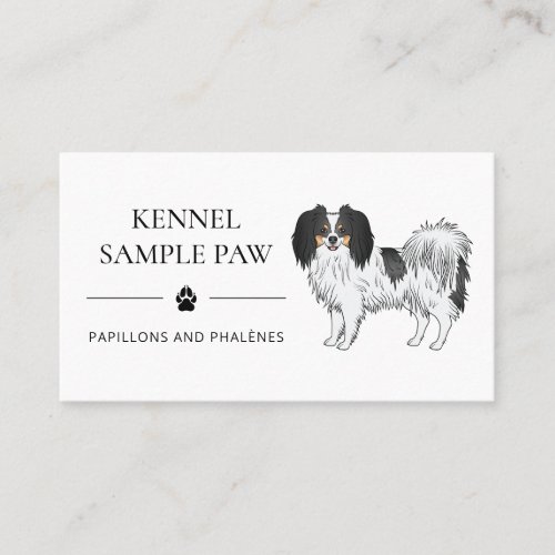 Happy Tricolor Phalne Dog Kennel And Breeder Business Card