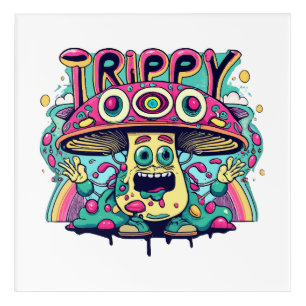 Happy Trippy Mushroom Acrylic Print