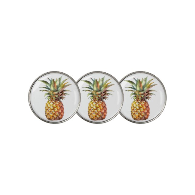 Happy Tropical Pineapple Golf Ball Marker (3 Up)