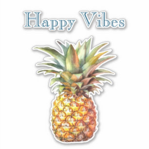 Happy Tropical Pineapple Sticker