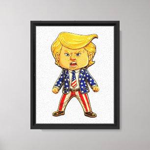 Happy Trump, Funny Trump Cartoon Patriotic Meme Canvas Print