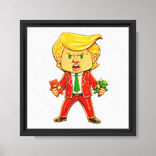 Happy Trump Funny Trump Invest Trump Cartoon Meme Canvas Print