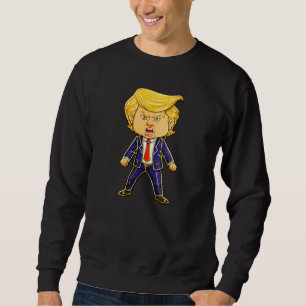 Happy Trump, Funny Trump Meme Angry Trump Pop Art Sweatshirt