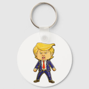 Happy Trump Lapel Pin Chibi Cartoon Funny Meme Pop Keychain