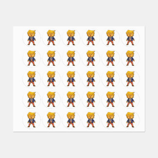 Happy Trump Lapel Pin Chibi Cartoon Patriotic Meme Labels