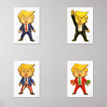 Happy Trump Lapel Pin Funny Meme Chibi Cartoon Pop