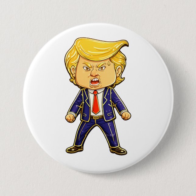 Happy Trump Pin Meme Angry Trump Pop Art (Front)