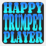 Happy Trumpet Player Square Sticker