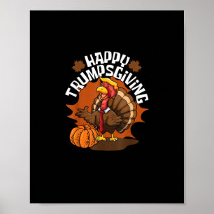 Happy Trumpsgiving Funny Thanksgiving Trumpkin Usa Poster
