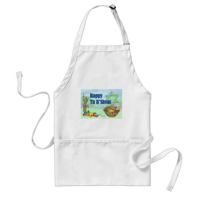Happy Tu B'Shvat Adult Apron (Front)