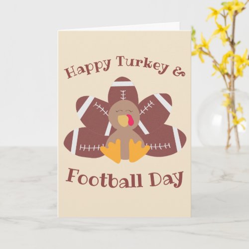 Happy Turkey And Football Day Card
