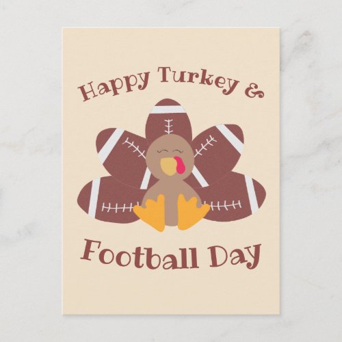 Happy Turkey And Football Day Postcard