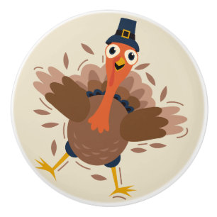 Happy Turkey Ceramic Knob