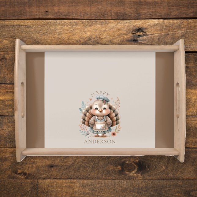 Happy Turkey Custom Text Serving Tray (Creator Uploaded)