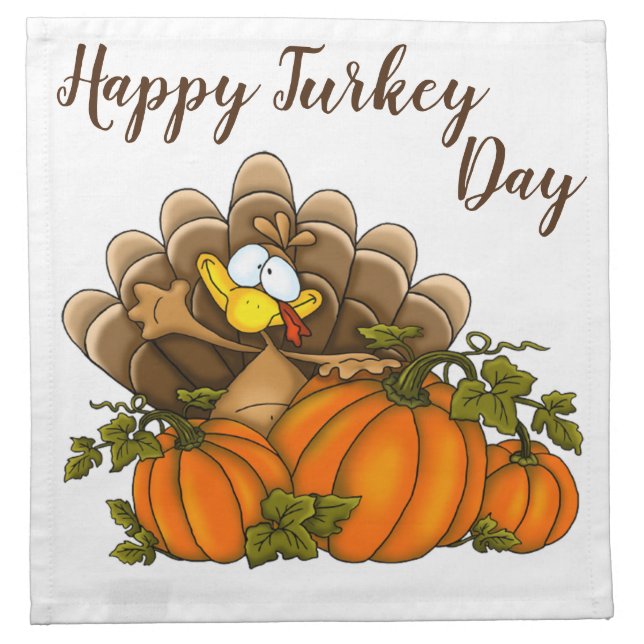 Happy Turkey Day Cloth Napkin (Front)