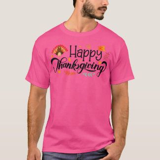 Happy Turkey Day Fall Autumn Leaves Thanksgiving C T-Shirt