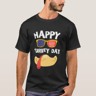 Happy Turkey Day Funny for Kids Boys Girls Turkey T-Shirt