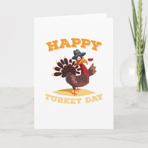 Happy Turkey Day Funny Thanksgiving Wine Card