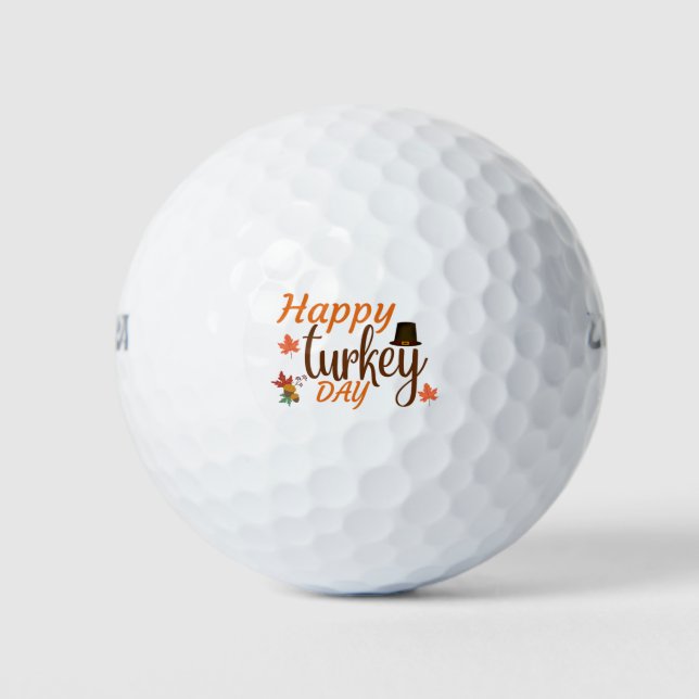 Happy Turkey Day Golf Balls (Front)