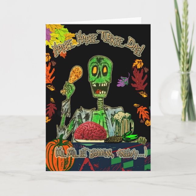 happy turkey day greeting card (Front)