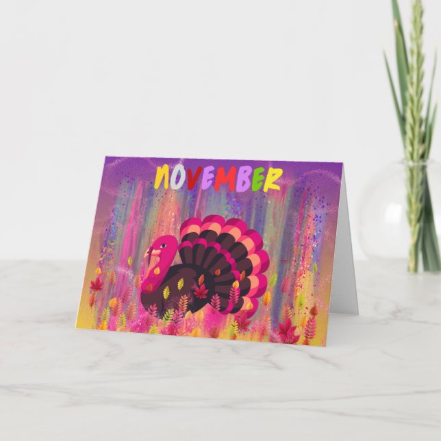 Happy Turkey Day Greeting Card (Front)