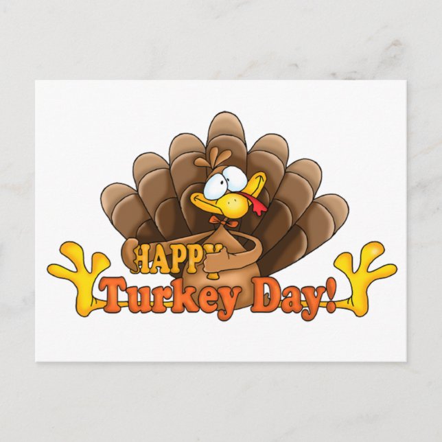 Happy Turkey Day Postcard (Front)