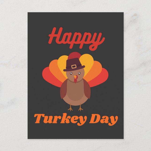 Happy Turkey Day Postcard (Front)