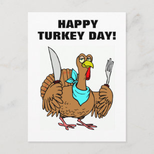 Funny Turkey Cartoon Postcards Thank You Cards | Zazzle